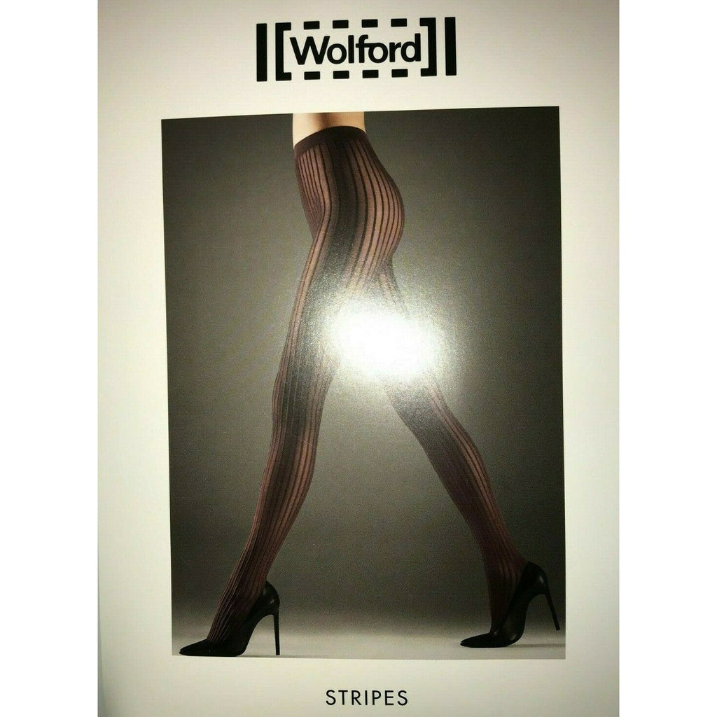 Wolford Stripes Tights size Medium Color Java 14483 08 Luxury