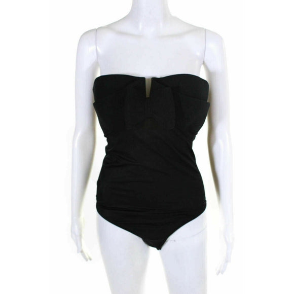 Wolford Giorgio Armani Strapless Body Suit Black Size Medium B Cup 71870 - 48
